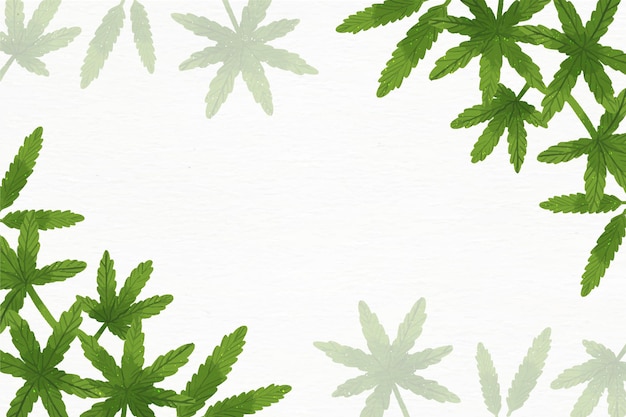 Free Vector watercolor cannabis leaf wallpaper