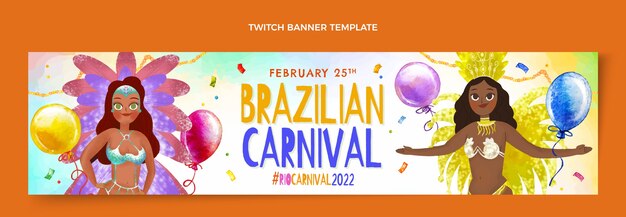 Watercolor carnival twitch banner