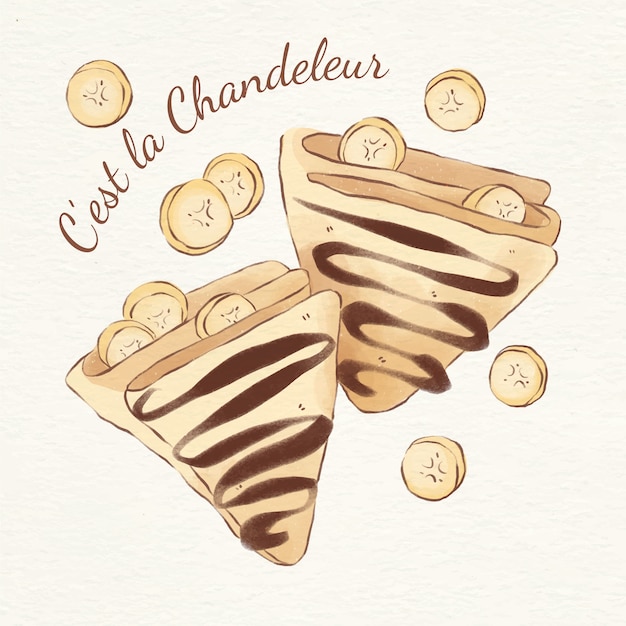 Free Vector watercolor chandeleur illustration