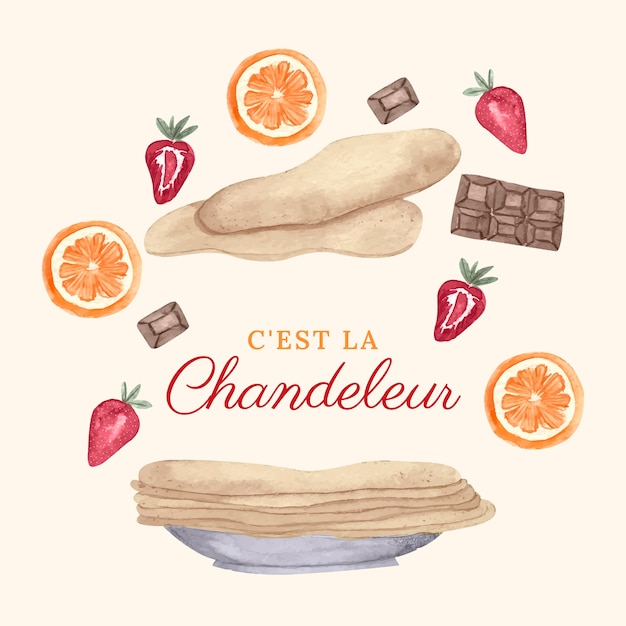 Watercolor chandeleur illustration