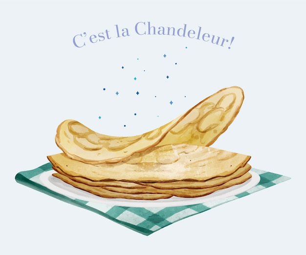 Free Vector watercolor chandeleur illustration