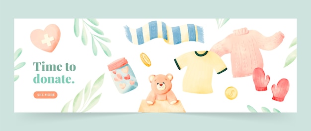 Watercolor charity event twitter header