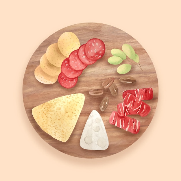 Free Vector watercolor cheese board