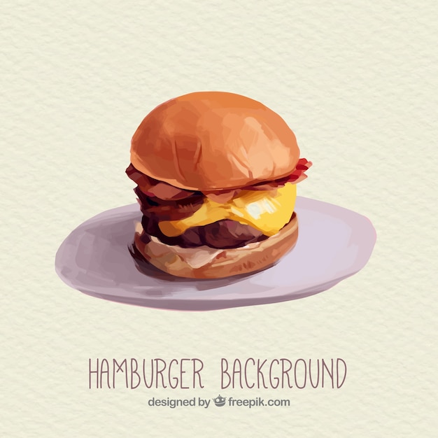 Free Vector watercolor cheeseburger background