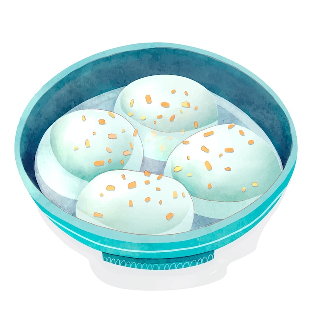 Free Vector watercolor chinese food illustration