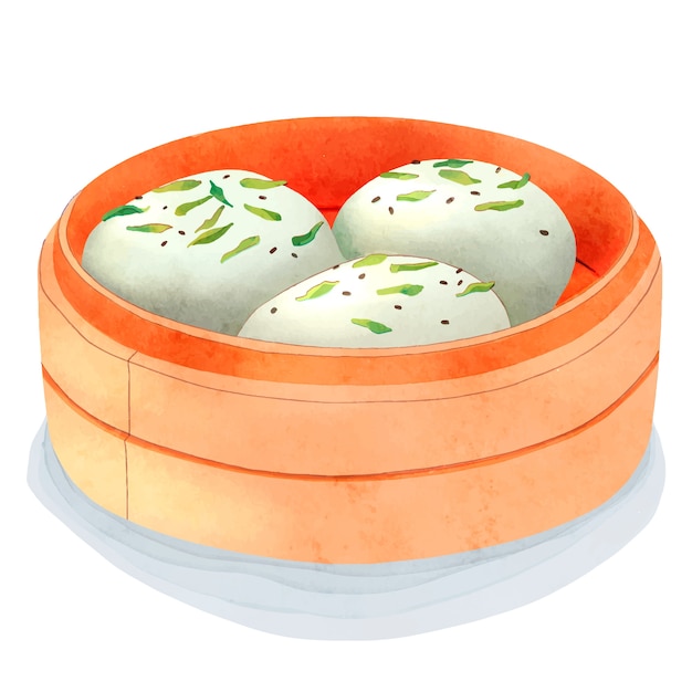 Free Vector watercolor chinese food illustration