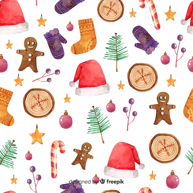 Watercolor christmas background