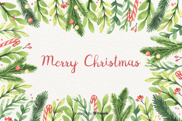 Watercolor christmas background