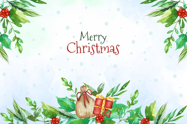 Watercolor christmas background