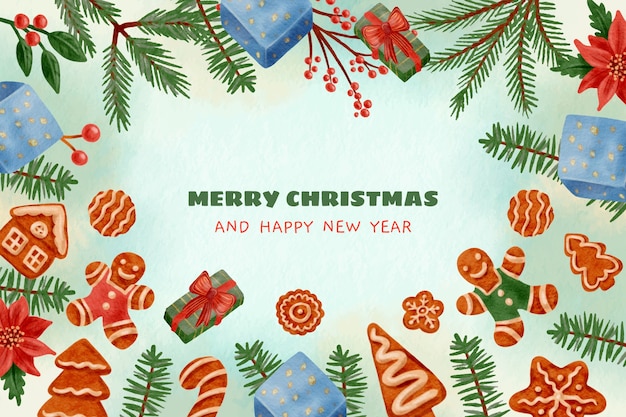 Watercolor christmas background