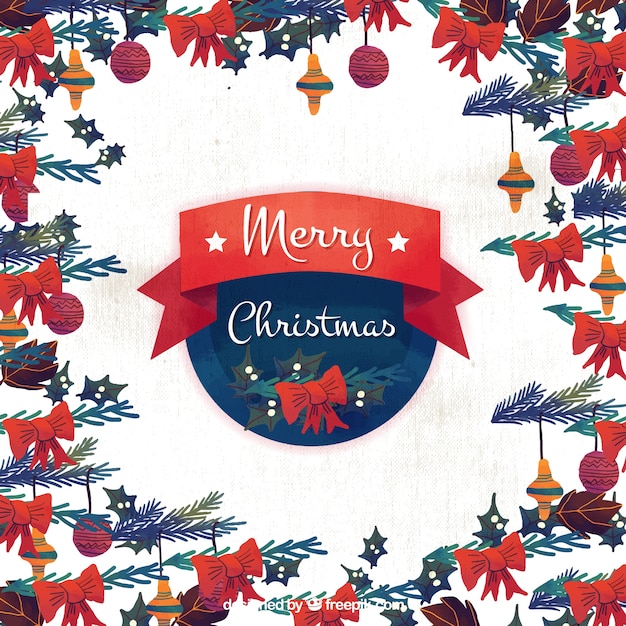 Watercolor christmas decorative background 