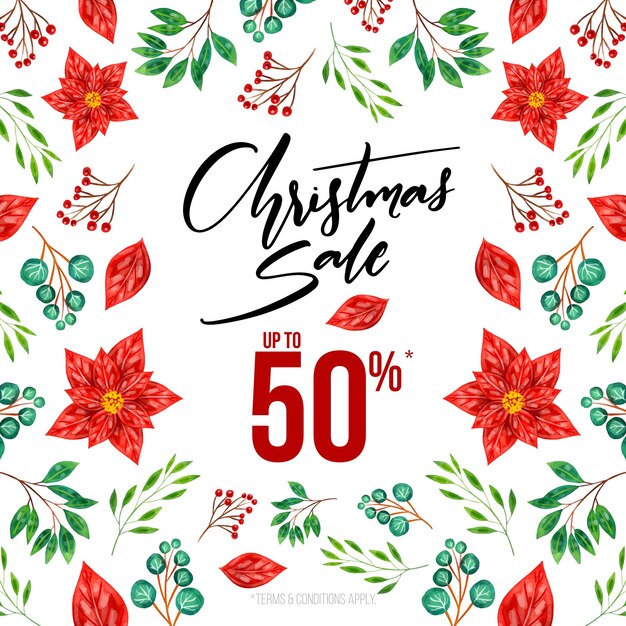 Watercolor christmas sale season