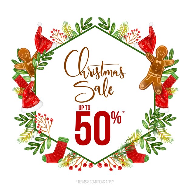 Watercolor christmas sale