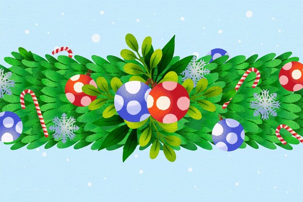 Watercolor christmas tinsel background