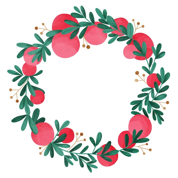 Watercolor christmas wreath