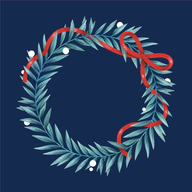 Watercolor christmas wreath