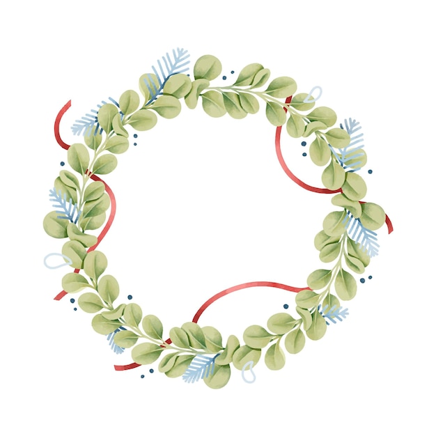 Watercolor christmas wreath