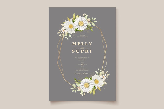 watercolor Chrysanthemum  invitation card