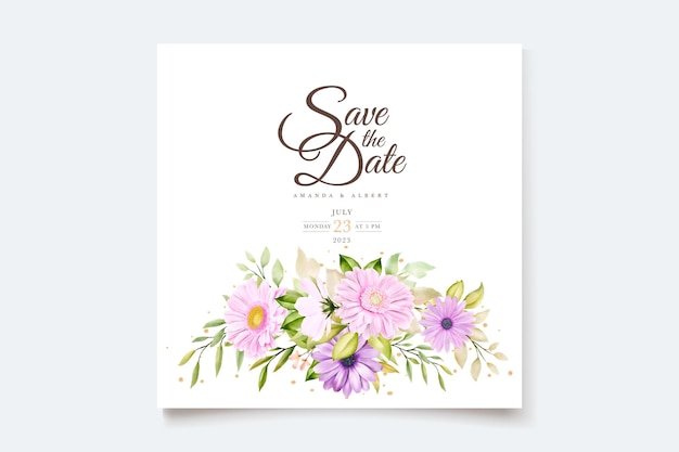 watercolor chrysanthemum invitation card