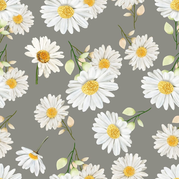 watercolor Chrysanthemum seamless pattern