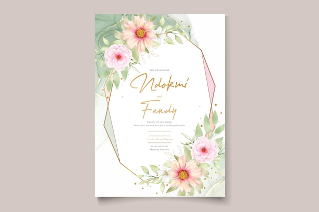 WATERCOLOR CHRYSANTHEMUM WEDDING invitation card set