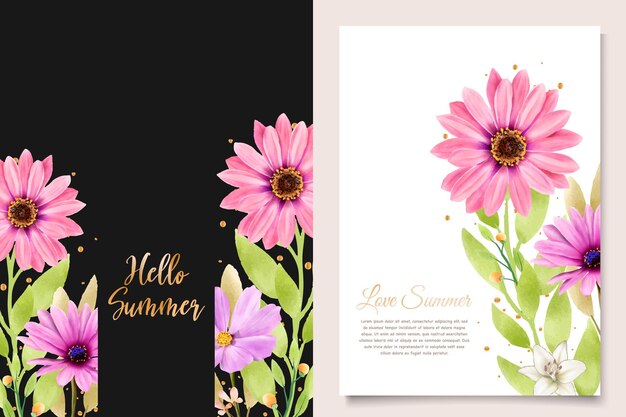 WATERCOLOR CHRYSANTHEMUM WEDDING invitation card