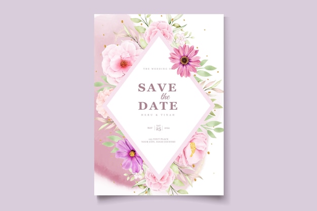 WATERCOLOR CHRYSANTHEMUM WEDDING invitation card