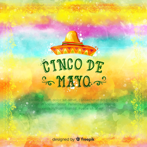 Watercolor cinco de mayo background