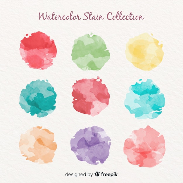 Watercolor circled stain pack