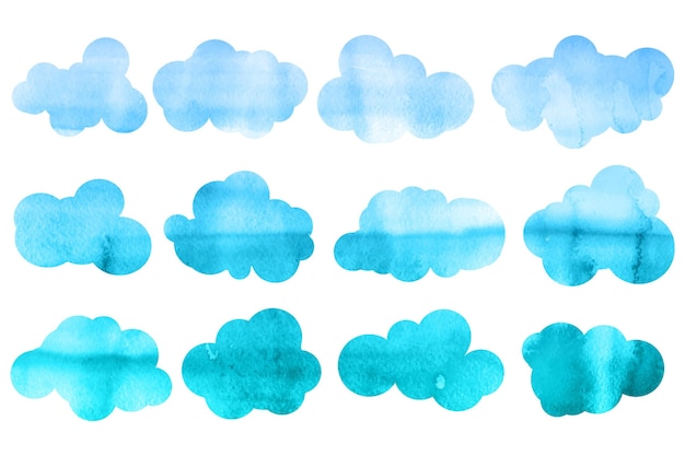 Free vector watercolor cloud collection