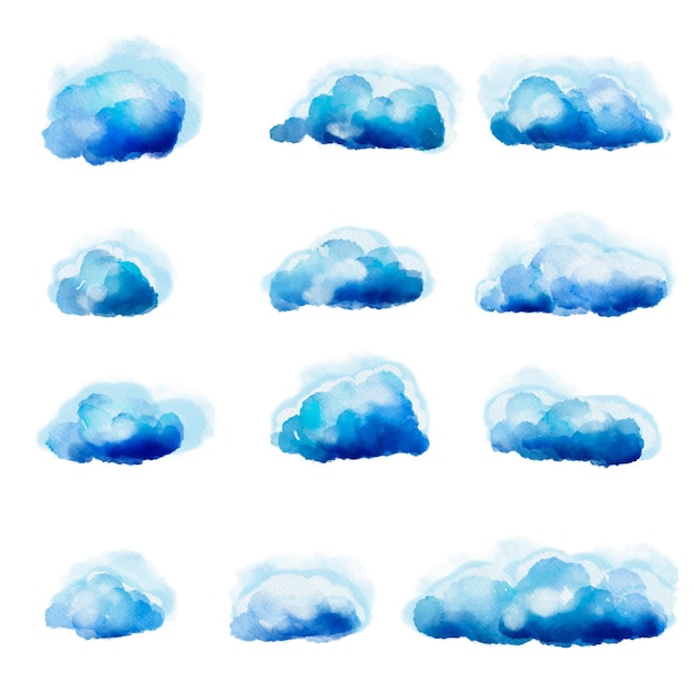 Free Vector watercolor clouds collection