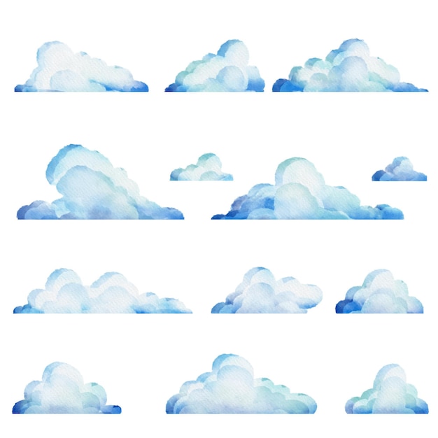 Free vector watercolor clouds collection