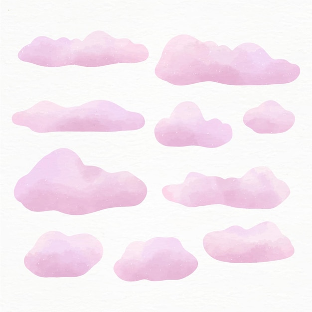 Free vector watercolor clouds collection