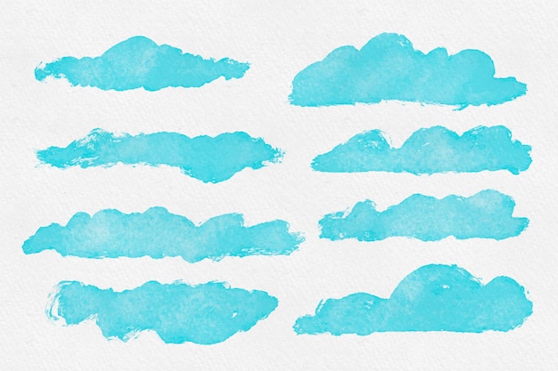 Watercolor clouds collection