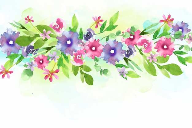 Watercolor colorful floral wallpaper