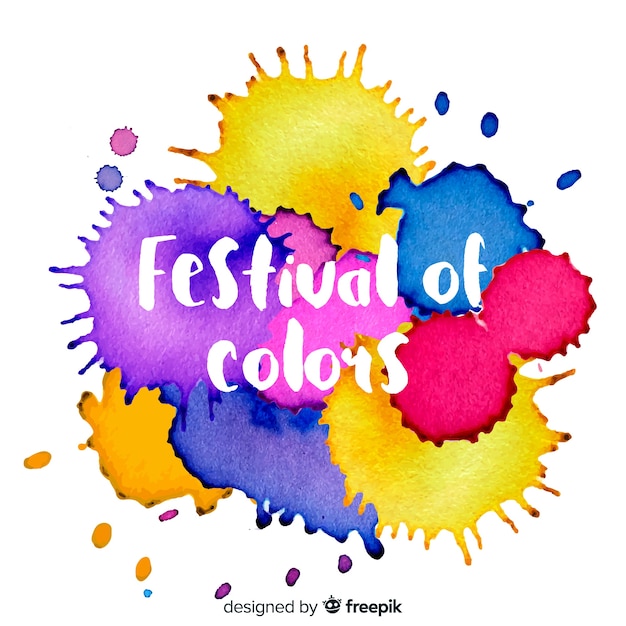 Free Vector watercolor colorful holi gulal background