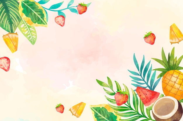 Free Vector watercolor colorful tropical background