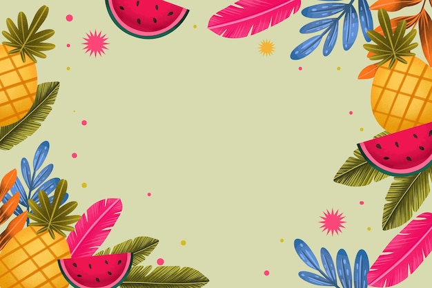 Free Vector watercolor colorful tropical background