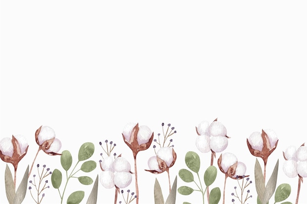 Free vector watercolor cotton background illustration