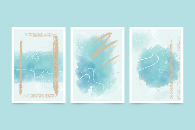 Watercolor cover template collection