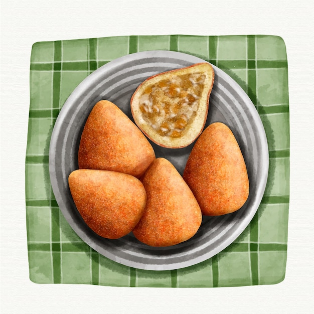 Free Vector watercolor coxinha