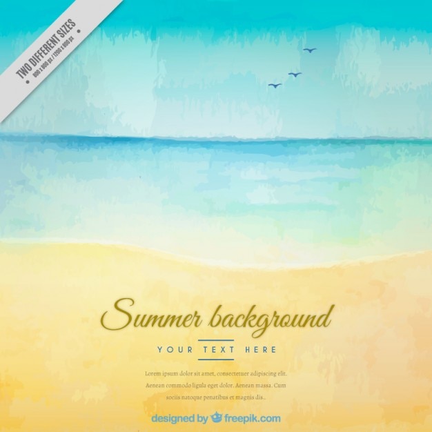 Free Vector watercolor cute seashore background