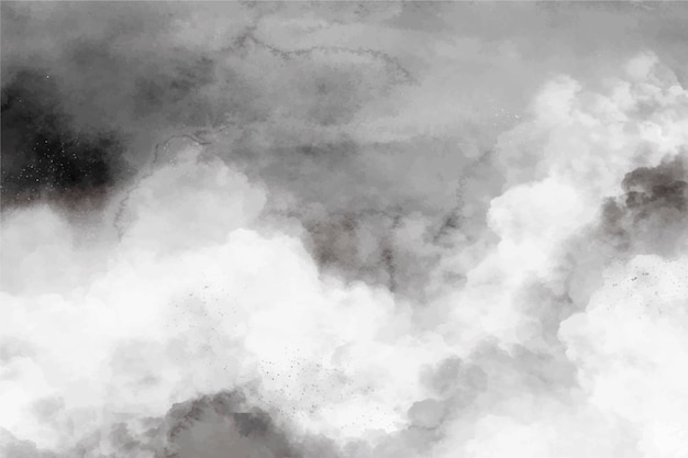 Watercolor dark cotton clouds background