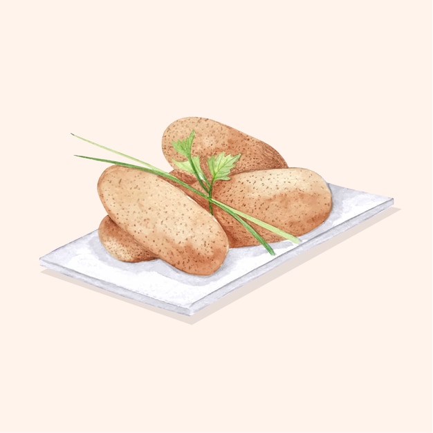 Watercolor delicious croquetas illustration