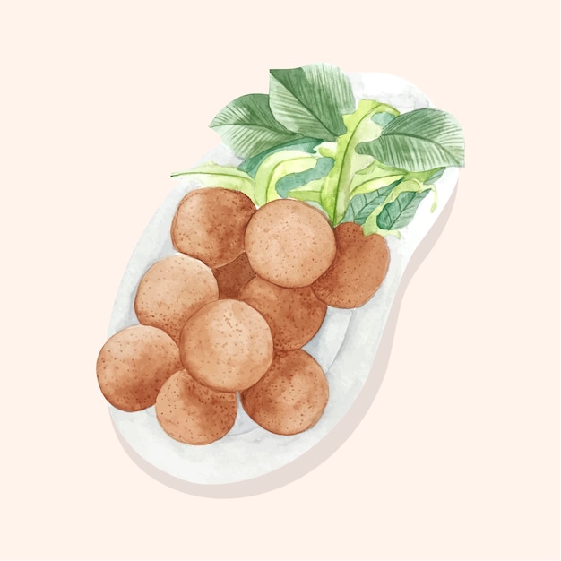 Watercolor delicious croquetas illustration