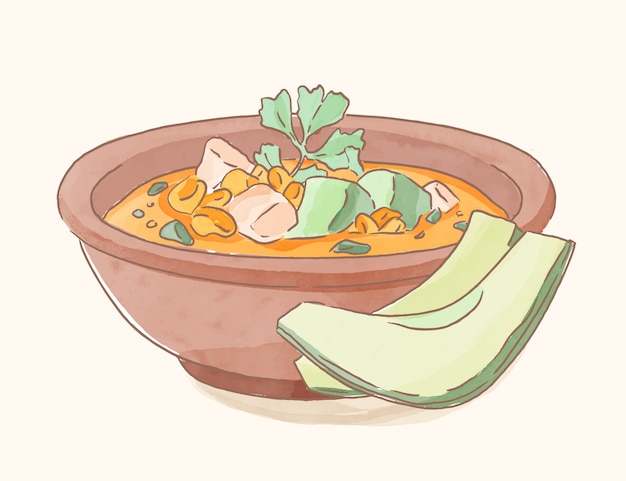 Watercolor delicious locro illustration