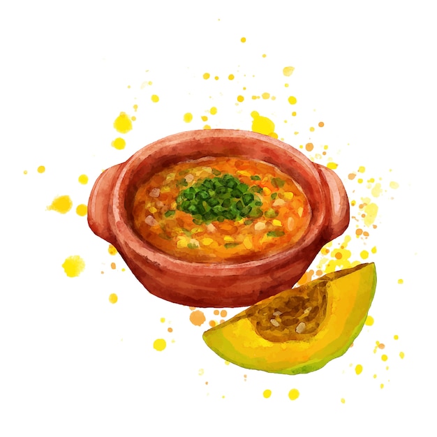 Watercolor delicious locro illustration