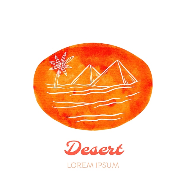 Free Vector watercolor desert logo template