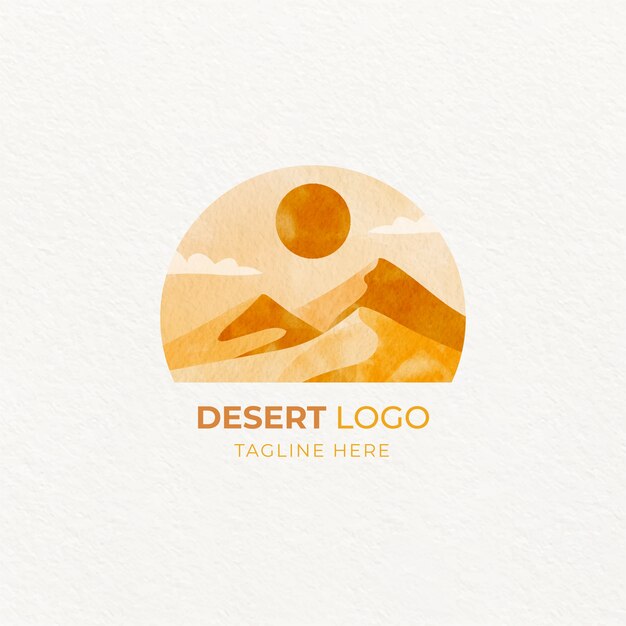 Watercolor desert logo template