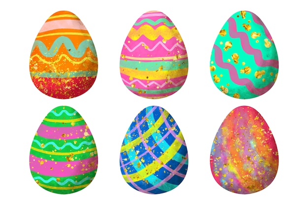 Free Vector watercolor design easter day egg set